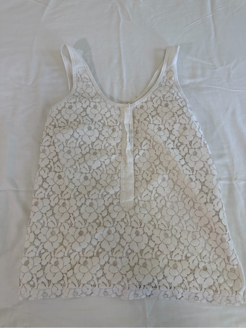 J. Crew White Floral Lace Camisole Tank